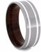 Honduran Rosewood Sleeve, Sterling Silver Pinstripe 7mm Comfort-Fit Titanium Wedding Band, Size 9.25