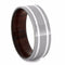 Honduran Rosewood Sleeve, Sterling Silver Pinstripe 7mm Comfort-Fit Titanium Wedding Band