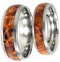 Titanium, Black Ash Burl Wood, His and Hers Wedding Band Set, M13-F6