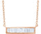 Diamond Baguette Bar Necklace in 14k Rose Gold, 16-18" (1/4 Cttw)