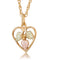 Heart with Three Leaf Pendant, 10k Yellow Gold, 12k Green and Rose Gold Black Hills Gold Motif, 18"