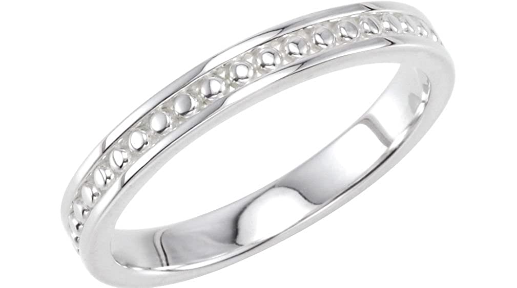 Granulated Raised Edge 2.75mm Sterling Silver Stacking Band