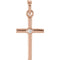 Diamond Inlay Cross 14k Rose Gold Pendant (.02 Ct, G-H Color, I1 Clarity)