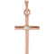 Diamond Inlay Cross 14k Rose Gold Pendant (.015 Ct, G-H Color, I1 Clarity)