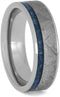 The Men's Jewelry Store (Unisex Jewelry) Crushed Synthetic Opal, Gibeon Meteorite 6mm Titanium Comfort-Fit Band