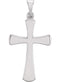 Rounded Edge Cross 14k White Gold Pendant (34.8X18.6MM)