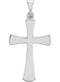 Rounded Edge Cross Rhodium-Plated 14k White Gold Pendant (23.2X11.4MM)