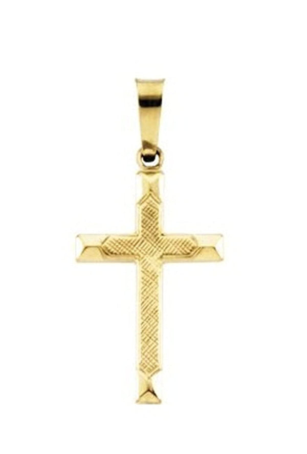 Hollow Cross 14k Yellow Gold Pendant (17X12MM)