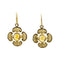 14k Yellow Gold Genuine Citrine Maltese Cross Earrings