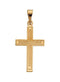 Engraved Inlay Cross 14k Yellow Gold Pendant (18X12MM)