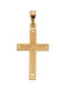 Engraved Inlay Cross 14k Yellow Gold Pendant (39X25MM)