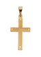 Engraved Inlay Cross 14k Yellow Gold Pendant (28X18MM)