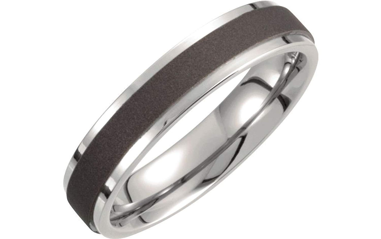 Titanium 5mm Oxidized Comfort Fit Ring