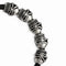 Men's Polished Stainless Steel Antiqued Leather Skull Link Bracelet, 8.5"