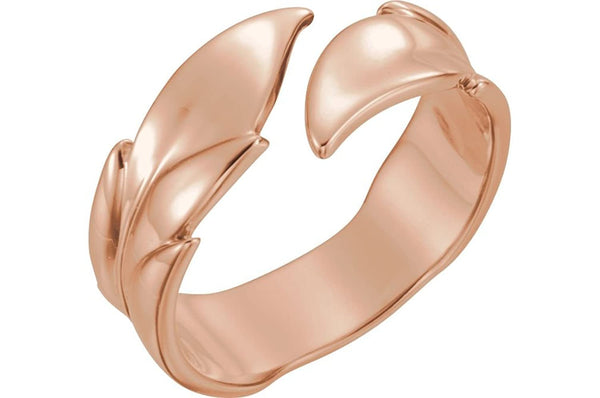 Bypass Rose Leaf Ring, 14k Rose Gold