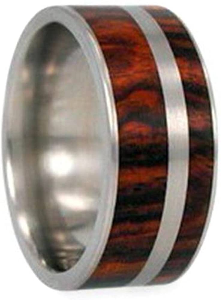 Men's Titanium Ironwood 9mm Comfort-Fit Flat Band, Handmade, Size 7.25