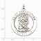 Sterling Silver Saint Christopher Medal Pendant (40X33MM)