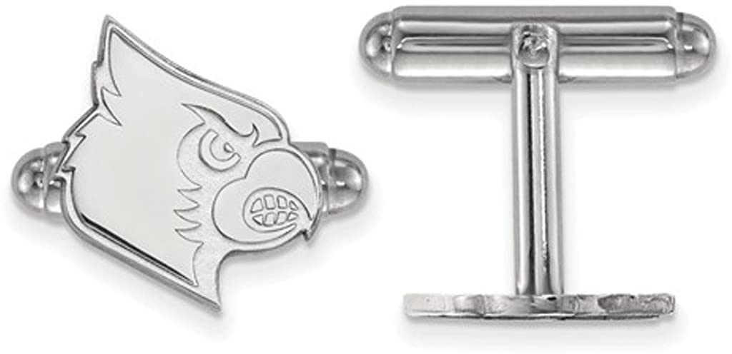 Rhodium-Plated Sterling Silver University of Louisville Cuff Links,15X14MM