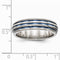 Edward Mirell Titanium Triple Groove Blue Anodized 6mm Wedding Band