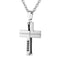 Men's Two-Tone Black CZ Braided Wire Cross Pendant Necklace, Stainless Steel, 24"