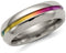 Edward Mirell Titanium Multi-Colored Anodized Center 7mm Comfort-Fit Band