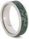 Meteorite Shavings Blue, Green, Purple Inlay 7mm Comfort-Fit Titanium Ring, Size 6