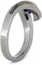 Blue Sapphire, Gibeon Meteorite 9.5mm Comfort-Fit Titanium Engagement Ring