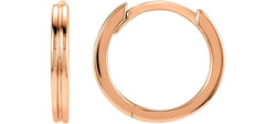 Grooved Hoop Earrings, 14k Rose Gold