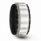 Edward Mirell Black Titanium and Sterling Silver Milgrain 10mm Wedding Band