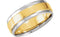 14k White and Yellow Gold 7.5mm Comfort Fit Flat Band, Size 8.5