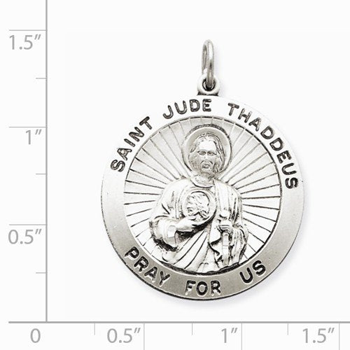 Sterling Silver Saint Jude Thaddeus Medal (35X25MM)