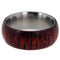 Leopardwood Dome 8mm Comfort Fit Titanium Wedding Band