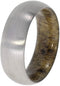 Sindora Wood Inlay 8mm Comfort Fit Matte Titanium Band, Size 4.75