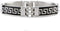 Men's Stainless Steel 11mm Black Rubber with Greek Key Design Link Bracelet, 8 Inches