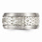 Edward Mirell Titanium and Sterling Silver Inlay Weave 11mm Wedding Band