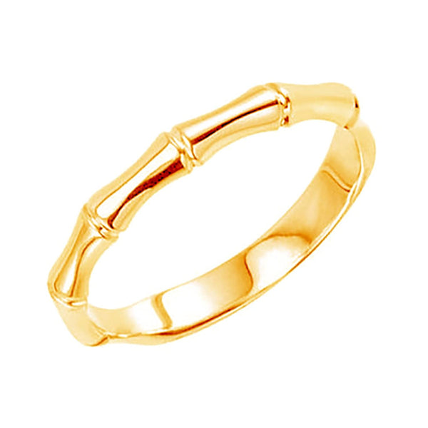 Bamboo Zen 2.5mm 14k Yellow Gold Stackable Ring, Size 4