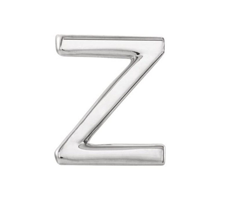 Platinum Initial Letter 'Z' Stud Earring (Single Earring)