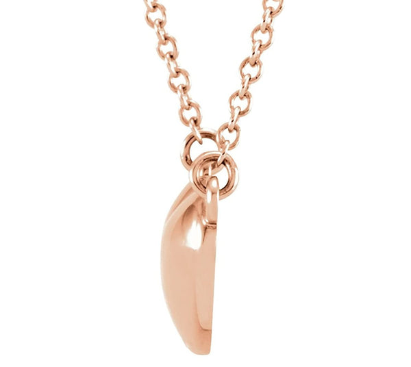 Diamond Solitaire Heart 14k Rose Gold Pendant Necklace, 16" ( .01 Cttw)