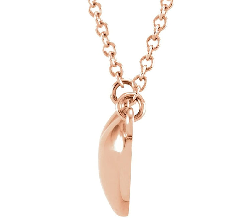 Diamond Solitaire Heart 14k Rose Gold Pendant Necklace, 16" ( .01 Cttw)