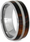 The Men's Jewelry Store (Unisex Jewelry) Honduran Rosewood, Bright Deer Antler 8mm Comfort-Fit Titanium Band, Size 7.75