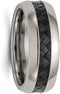 Carbon Fiber Collection Stainless Steel Black Carbon Fiber 8mm Comfort-Fit Band, Size 12