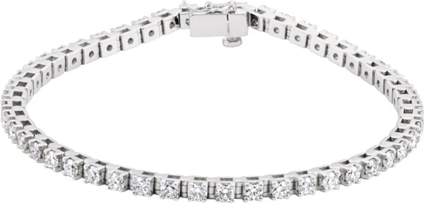 49-Stone Diamond Tennis Rhodium-Plated 14k White Gold Bracelet, 7.25" (3.37 Cttw, GH Color , I1 Clarity )