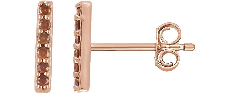 Diamond Vertical Bar Earrings, 14k Rose Gold (1/10 Ctw, Color H+, Clarity I1)