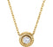 Diamond Solitaire Rope Trim 14k Yellow Gold Pendant Necklace, 16 " (0.1 Cttw)