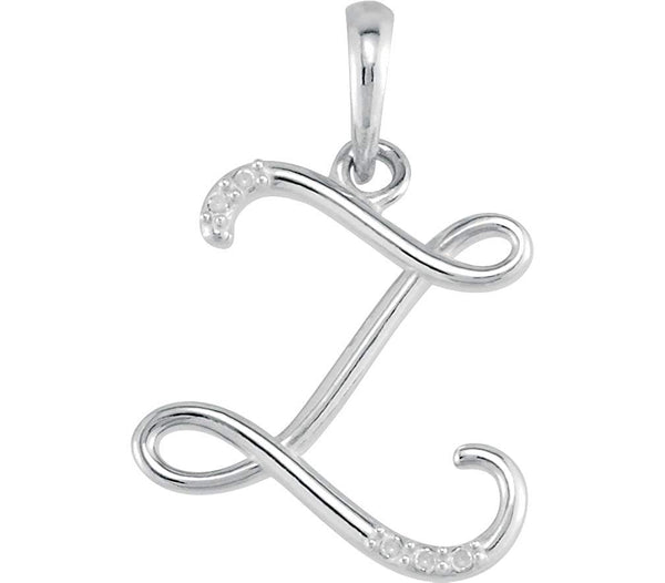 5-Stone Diamond Letter 'Z' Initial 14k White Gold Pendant Necklace, 18" (.03 Cttw, GH, I1)