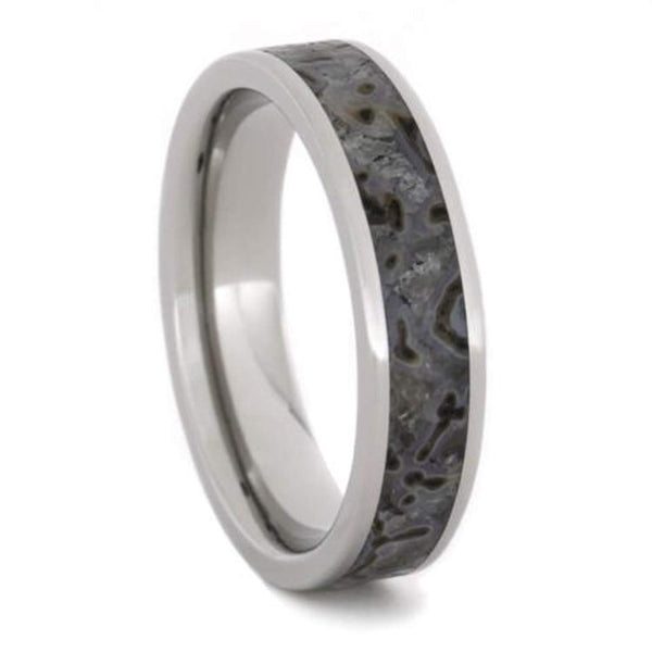 Dinosaur Bone 6mm Titanium Comfort-Fit Wedding Band