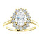 Oval Cubic Zirconia and Diamond Halo 14k Yellow Gold Ring (.35 Cttw, GH Color, SI1 Clarity)