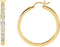 Diamond Channel Set Hoop Earrings, 14k Yellow Gold (1/2 Ctw, Color G-H, Clarity I1)