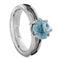 Aquamarine, Gibeon Meteorite 10k White Gold Ring and Opal, Aquamarine, Gibeon Meteorite Titanium Band, Couple Wedding Set