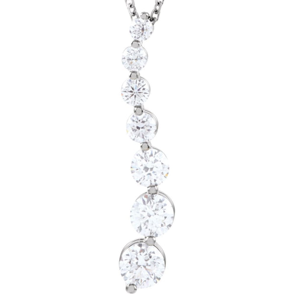Diamond 'Journey' Necklace in Rhodium Plate 14k White Gold, 18" (1/2 Cttw)